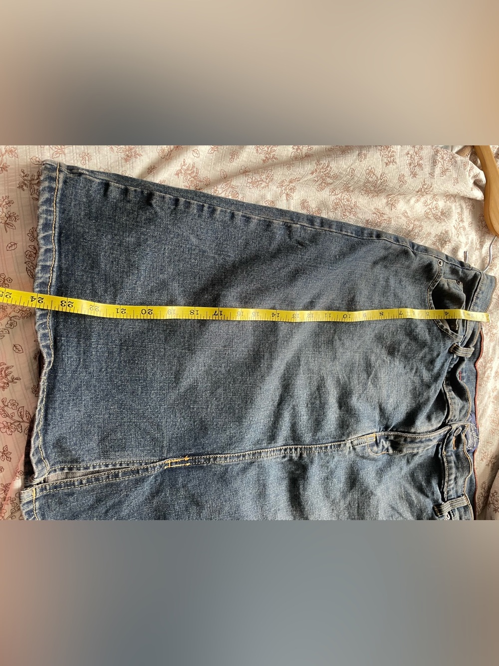 Levi's  Dark Blue Denim Cotton Midi Skirt with Back Pocket Stitching - Picture 10 of 10
